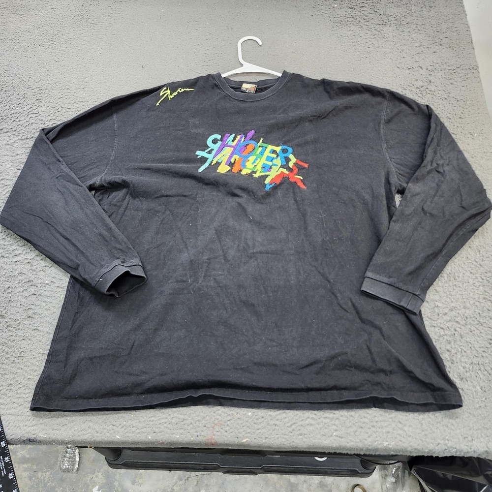 Shooters Shirt Mens 3XL Black Long Sleeve Embroidered Graphic Tee Made USA
